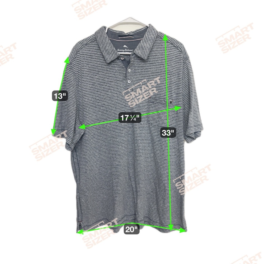 Tommy Bahama Gray Striped Polo XXL - Picture 4 of 4